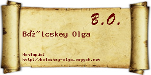 Bölcskey Olga névjegykártya