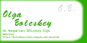 olga bolcskey business card